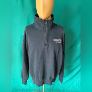 Men's Relaxx ‘Savannah Georgia’ Navy Quarter Zip Sweatshirt, Size Large